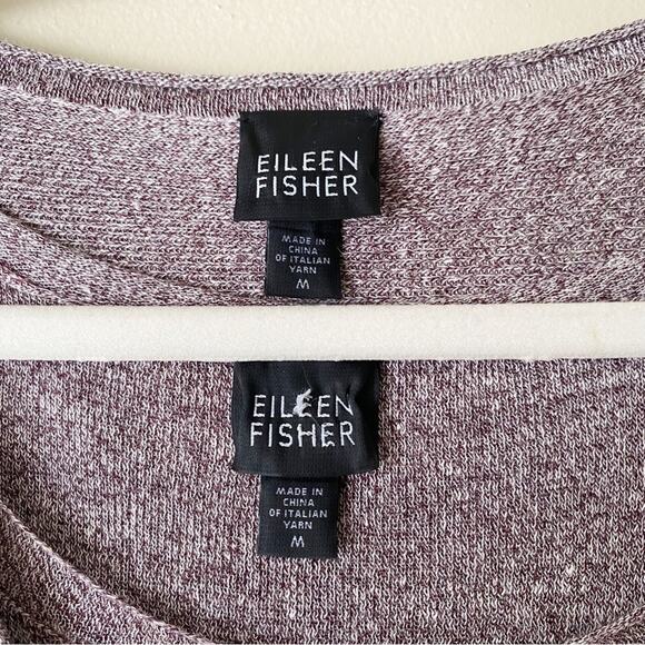 Eileen Fisher | Linen Silk Blend Tank Top and Cardigan Lightweight Purple Medium - Picture 9 of 10